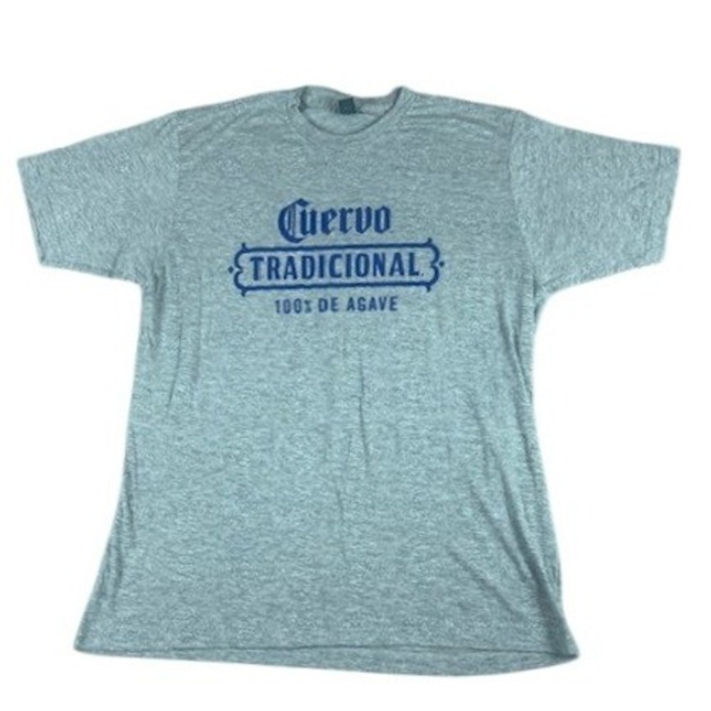 Tultex T-Shirt Mens L Cuervo Tradicional Gray Graphic Tee Short Sleeve Agave